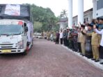 Bupati Asahan Bersama Danlanal dan Forkopimda Lepas Bantuan untuk Korban Bencana di Sumut, Aceh, dan Sumbar
