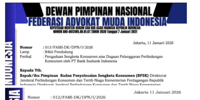 Rekening Diblokir Sepihak, Federasi Advokat Muda Indonesia Laporkan Seabank ke BPSK, OJK, dan Badan Perlindungan Konsumen